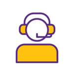 Person wearing a headset with a mic